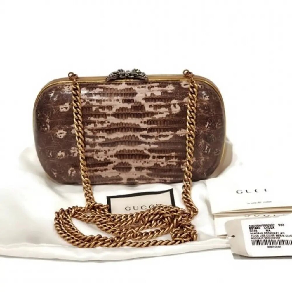Authentic Gucci Lizard Skin Clutch Bag Brand New $3500